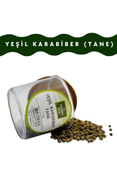 modern aktar Green Black Pepper Tane 100 gr