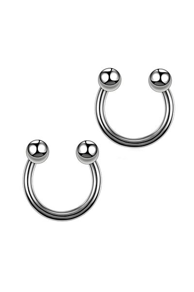 Vilma Aksesuar Surgical Steel Piercing Set of 2 Ear-lip-tragus 8mm