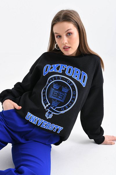 VOLT CLOTHİNG Sweatshirt mit 3-fädigem Oxford-Print für Damen