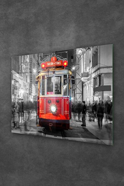 Decovetro Glass Painting Tram Beyoğlu Cityscape