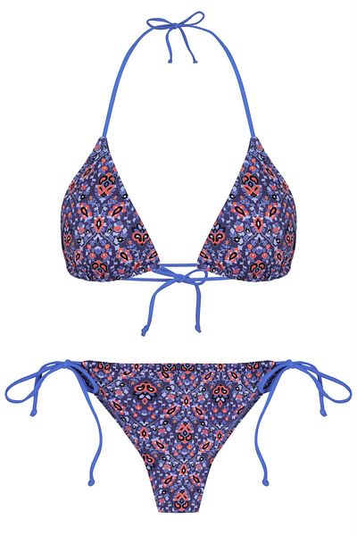 AQUELLA Colorful Patterned Triangle Bikini Set
