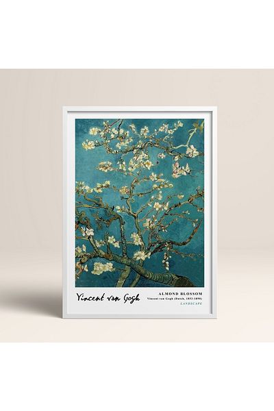 HOMEPACK Σκελετός Vincent Vangogh Μοντέρνα Τέχνη 30x40cm 40x60cm 50x70cm Μαύρο Λευκό Ξύλινο Σκελετός Vangogh02