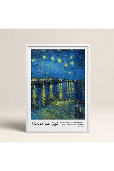 HOMEPACK Επιτραπέζιο ζωγραφικής Vincent Van Gogh με κορνίζα 30x40cm 40x60cm 50x70cm Μαύρο Λευκό Ξύλινο Πλαίσιο Vangogh010