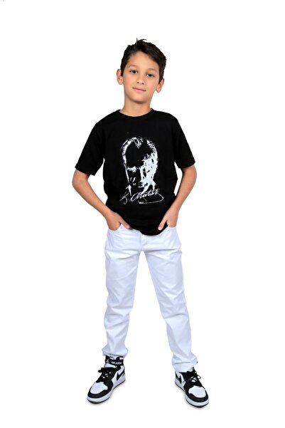 FATELLA Unisex Children's Ataturk Printed Turkish Flag Cotton T-shirt 23 Apri...