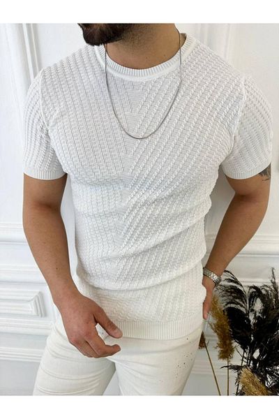 elkumoda Μπλούζα Τρεμοτός Μπλούζα Πλεκτή Αναπνέουσα Δεν Ιδρώνει Slim Fit Στενή Κοπή T-shirt