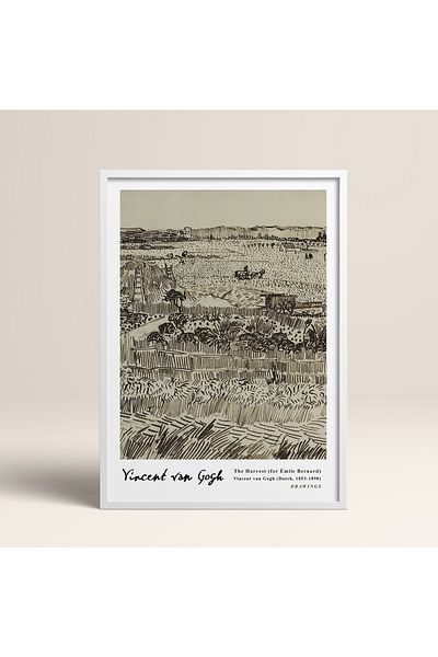 HOMEPACK Επιτραπέζιο ζωγραφικής Vincent Van Gogh με κορνίζα 30x40cm 40x60cm 50x70cm Μαύρο Λευκό Ξύλινο Κορνίζα Vangogh019