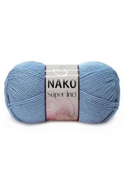 NAKO Super Pearl 01986 5 Pieces Hand Knitting Yarn Denim Blue