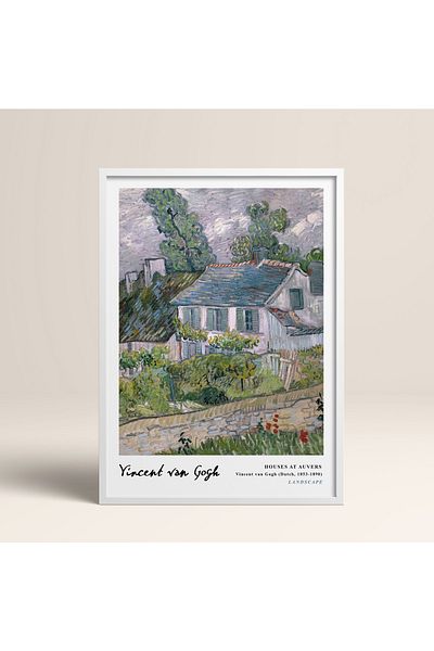 HOMEPACK Επιτραπέζιο ζωγραφικής Vincent Van Gogh με κορνίζα 30x40cm 40x60cm 50x70cm Μαύρο Λευκό Ξύλινο Κορνίζα Vangogh028