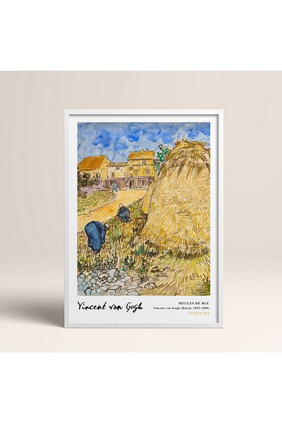 HOMEPACK Επιτραπέζιο ζωγραφικής Vincent Van Gogh με κορνίζα 30x40cm 40x60cm 50x70cm Μαύρο Λευκό Ξύλινο Πλαίσιο Vangogh030