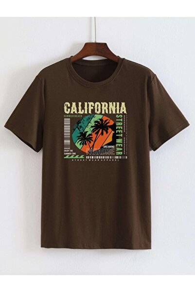 Deocept Men's Oversize T-shirt - California Summer Beach Printed