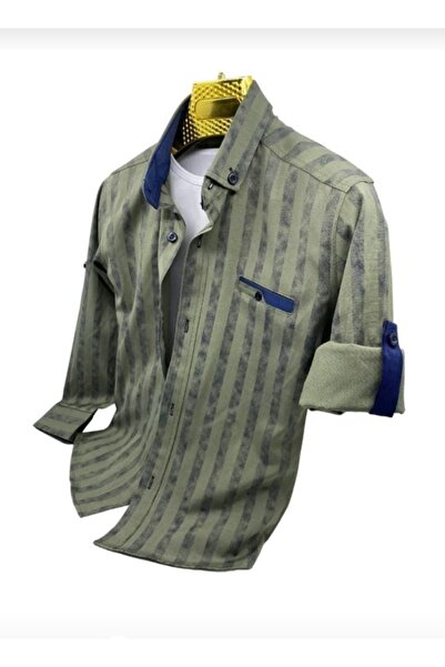 TARZ STİL Риза с копчета за ръкавели за момче с ликра