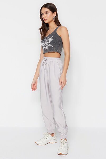 Trendyol Collection Gray Jogger Woven Trousers TWOSS20PL0129