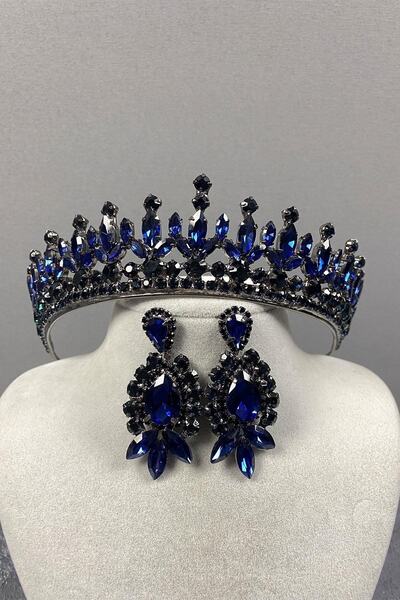 FdayAksesuar Set de coroană de mireasă și cercei cu trei elemente, în culoare...