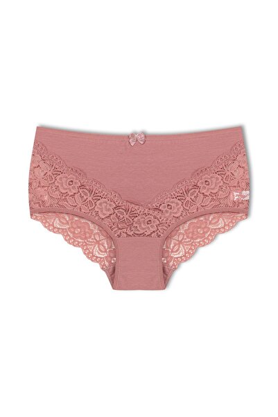 HNX Chiloți din bumbac, 5 piese, față, spate, dantelă în V, talie înaltă, mărimi mari