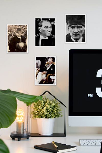 Özer Store 8 Mustafa Kemal Atatürk Photos Themed Decoration Card Set