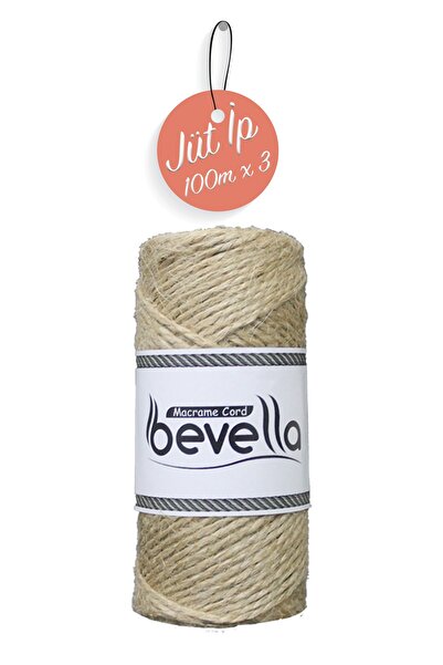 Bevella Macrame Cord 3 قطع من حبال تزيين حبل الجوت الطبيعي بطول 300 متر - حبل...