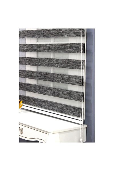 CEYHAN STORE Black Bamboo Zebra Roller Blinds