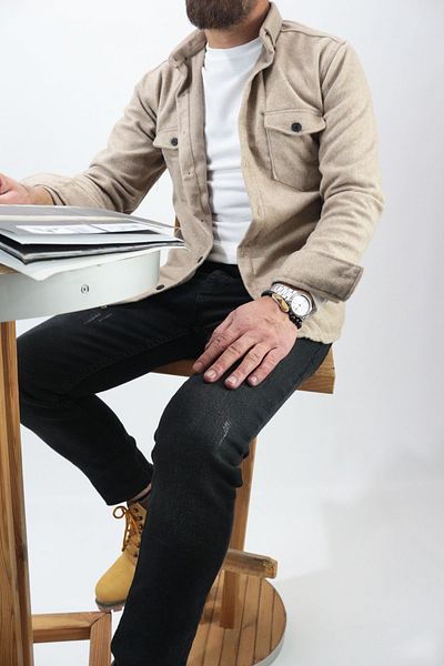 Staff Men's Slim Fit Winter Stamped Shirt