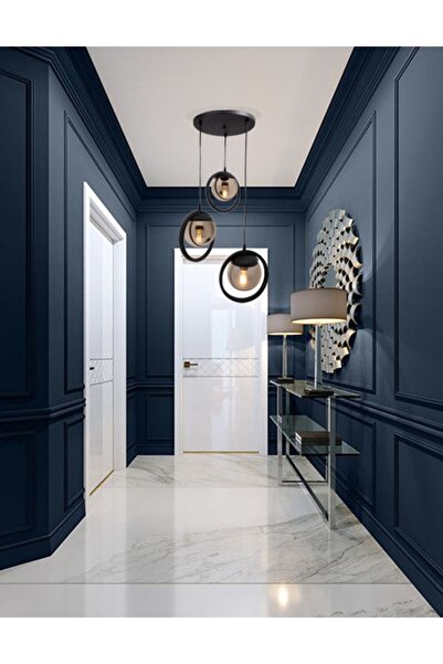 avizade Halka 3 Lu Tepsi. Glop Füme Rengi Camlı Siyah Avize. Salon, Mutfak, Genç, Odası, Yatak Odası, Mağaza