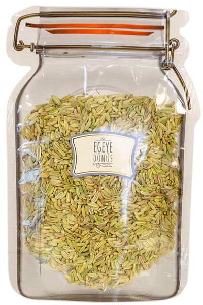 EGEYE DÖNÜŞ 50g Fennel Seed Herbal Tea - Jar Appearance, Ziplock Storage Bag
