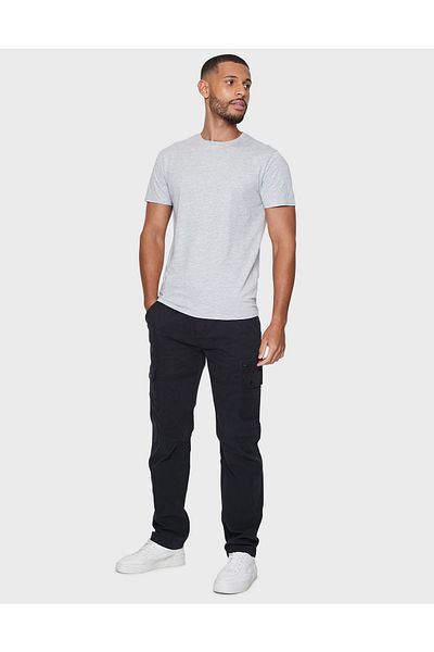 Threadbare Men Regular Fit Solid Cargo Pants, Black