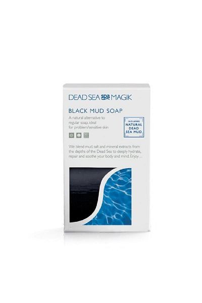 Dead Sea Spa Magik صابون الطين الأسود مع المعادن البحرية - صابون المود الأسود 100 جرام