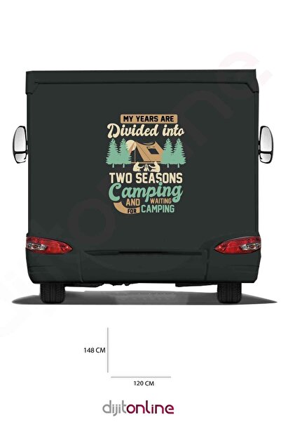 Dijitonline ملصق طباعة ملون كارافان - ملصق للتخييم - 120x148 سم