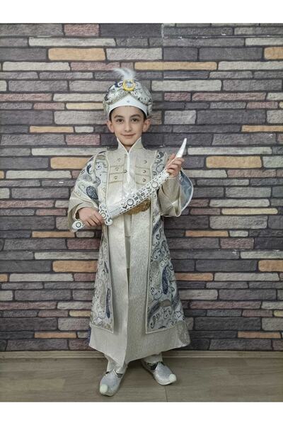 Başak Sünnet Sarayı Krem Lacivert Taşlı Sultan Model Kıyafet
