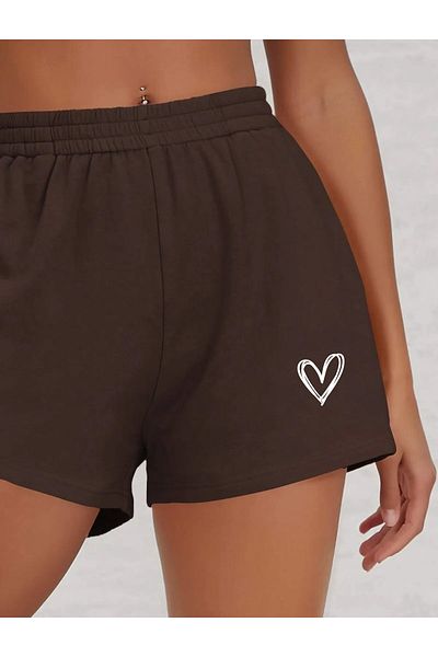 DAXİS Sportwear Company Κοντό γυναικείο σορτς Heart Printed