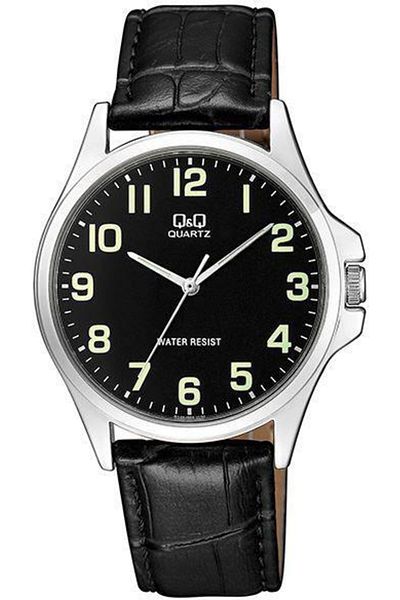 Q&Q Numeral Black Dial Black Strap Men's Wristwatch