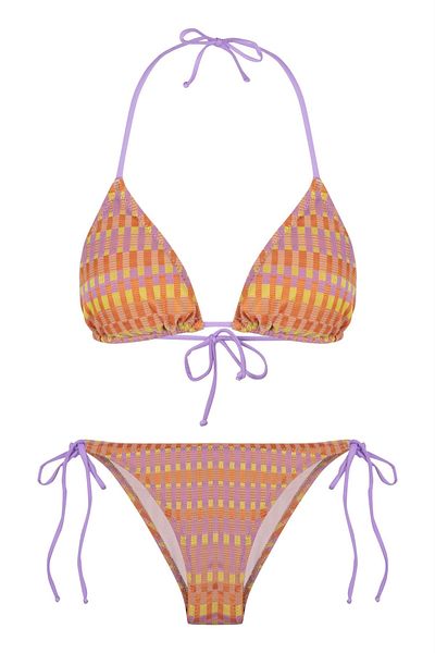 AQUELLA Colorful Patterned Triangle Bikini Set