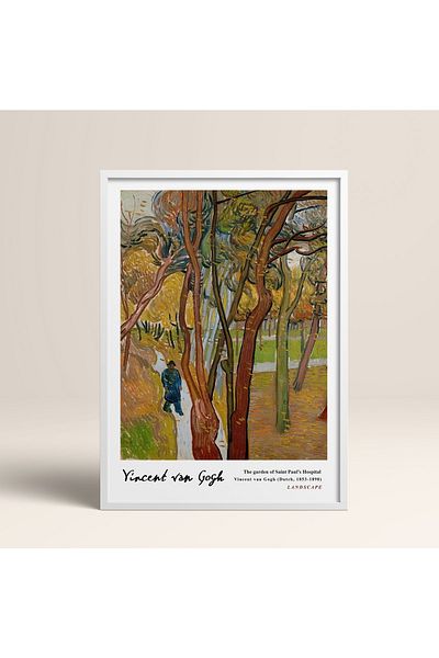 HOMEPACK Επιτραπέζιο ζωγραφικής Vincent Van Gogh με κορνίζα 30x40cm 40x60cm 50x70cm Μαύρο Λευκό Ξύλινο Πλαίσιο Vangogh07