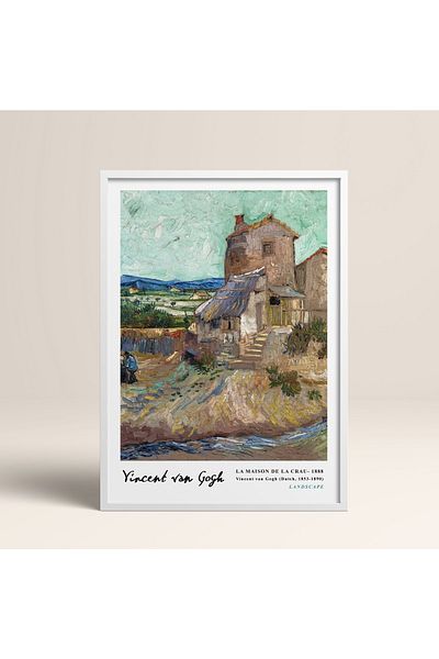 HOMEPACK Επιτραπέζιο ζωγραφικής Vincent Van Gogh με κορνίζα 30x40cm 40x60cm 50x70cm Μαύρο Λευκό Ξύλινο Πλαίσιο Vangogh04