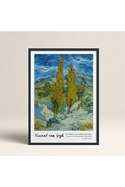 HOMEPACK Çerçeveli Vincent Van Gogh Tablo 30x40cm 40x60cm 50x70cm Siyah Beyaz...