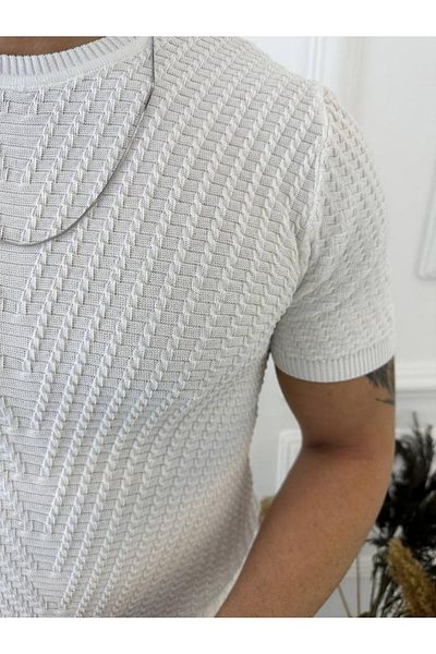 elkumoda Μπλούζα Τρεμοτός Μπλούζα Πλεκτή Αναπνέουσα Δεν Ιδρώνει Slim Fit Στενή Κοπή T-shirt