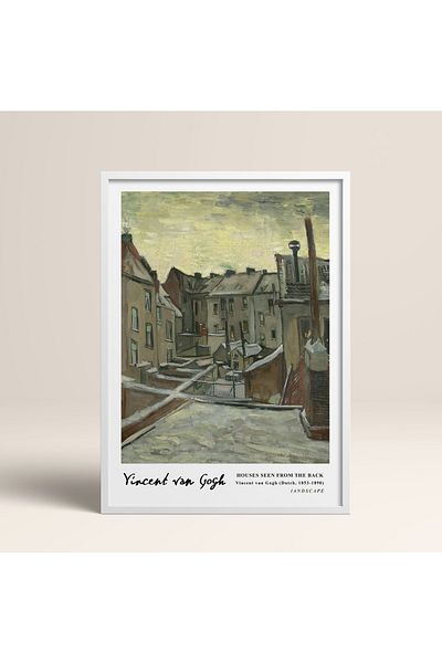 HOMEPACK Επιτραπέζιο ζωγραφικής Vincent Van Gogh με κορνίζα 30x40cm 40x60cm 50x70cm Μαύρο Λευκό Ξύλινο Πλαίσιο Vangogh020