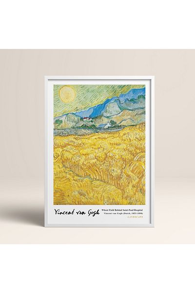 HOMEPACK Επιτραπέζιο ζωγραφικής Vincent Van Gogh με κορνίζα 30x40cm 40x60cm 50x70cm Μαύρο Λευκό Ξύλινο Πλαίσιο Vangogh017