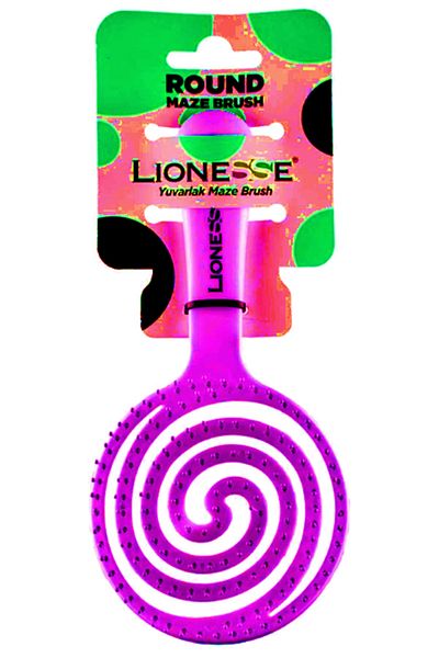 Lionesse Round Maze Round Hair Brush Purple