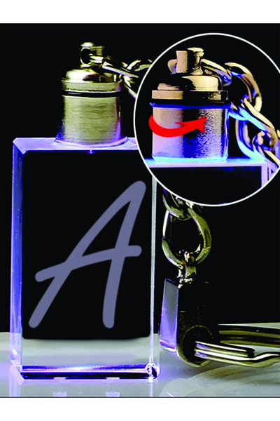 MERTKRİSTAL Letter A Keychain, Letter Keychain, Glass Embroidered Keychain