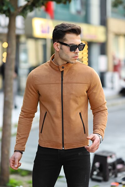 BASEL.CO Ανδρικό ανοιξιάτικο σουέτ μπουφάν με γιακά