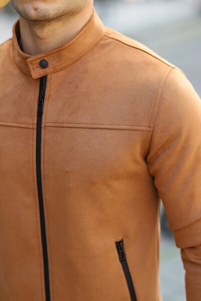 BASEL.CO Ανδρικό ανοιξιάτικο σουέτ μπουφάν με γιακά