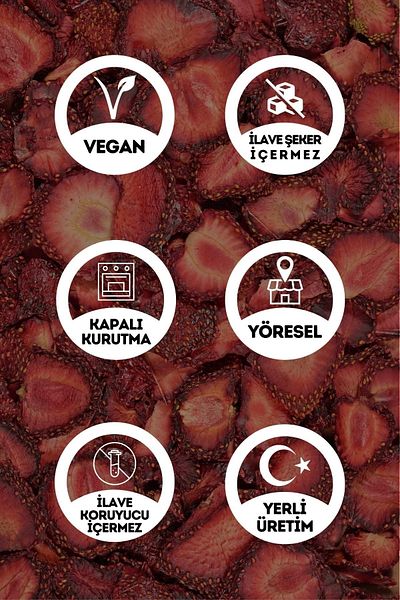 EGEYE DÖNÜŞ 1 Kg Strawberry Dried Fruit Chips - Sugar-Free Cocktail Fruit (Wholesale Strawberry Dried)