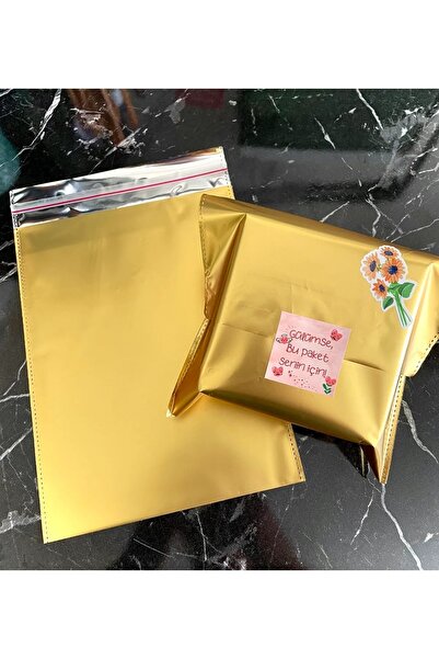 BossPack Метализирана лента (35X50 CM) Желатинова подаръчна торбичка (10 БРОЯ...