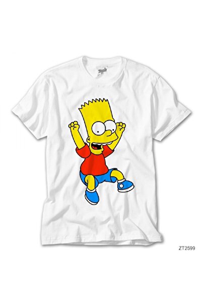 Z zepplin بارت سيمبسون تي شيرت أبيض