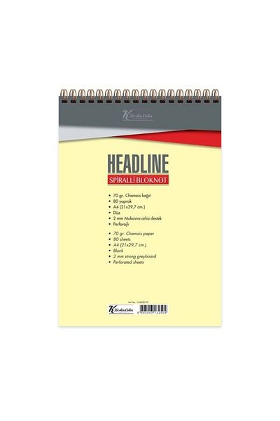 KESKİN COLOR Keskin A4 80 Plain Cardboard Kp.spr.headline Notepad