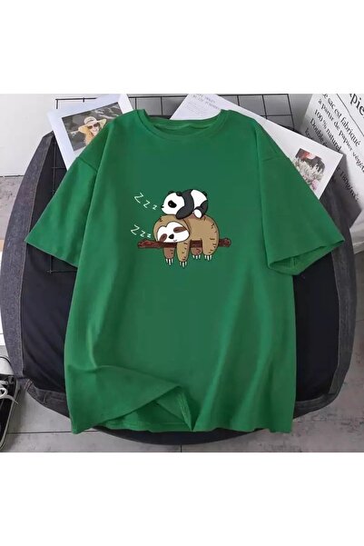 Machetta Плюс розмір жіночої футболки з принтом панда коала великого розміру