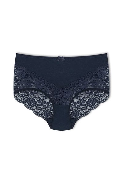 HNX 5-Piece Cotton Front Back V Lace High Waist Plus Size Women's Panties