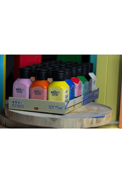 Artdeco Akrilik Boya Seti 18x75 ml 6 Canlı 6 Pastel 6 simli Renk Avantajlı Paket