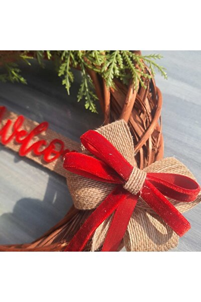 lolipophobi Red Artificial Cockina Mushroom Christmas Door Ornament 35 Cm, Door Ornament, Decor