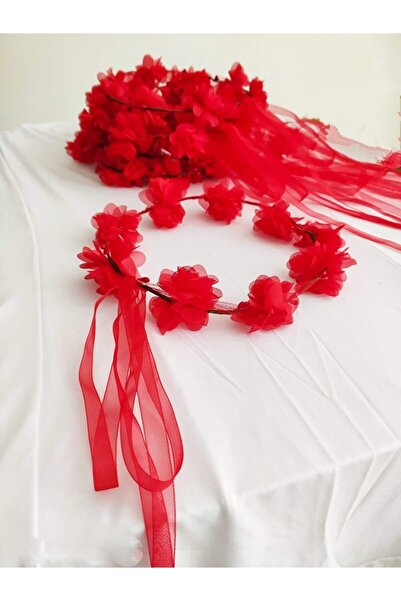 ecrin tuhafiye hobi Kına Nedime Tacı Lazer Kesim Çiçekli 6 Adet